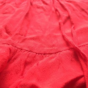 Ro & De Tops - Ro & De tie up bright tomato red ruffle shirt Ro & De Tops - Ro & De tie up bright tomato red ruffle shirt